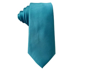 TEAL BLUE Wedding Tie, Teal blue Satin Tie , Pocket Square, Men's Necktie Teal, Men's Pocket Square Teal, Wedding Gift