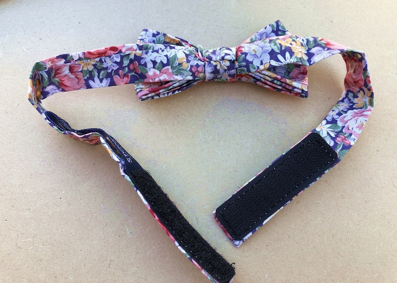 Handmade Navy With Pink Purple Floral Pre tied Kid Kids Infant Toddler Child Children Bow tie Cotton Bowtie Wedding Bowties