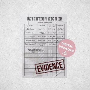 One of Us is Lying: Detention Sign in Digital Poster