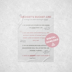 Twisted Games: Rhys and Bridget Bucket List Poster Minimal Download