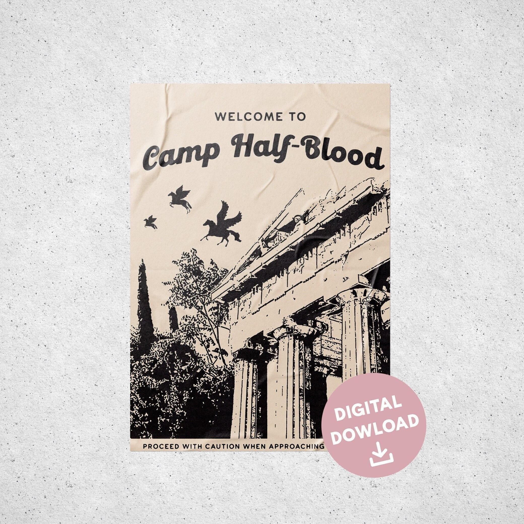 Camp Half-Blood Map DIGITAL DOWNLOAD || Percy Jackson Camp Map || PJO  Poster Art Print