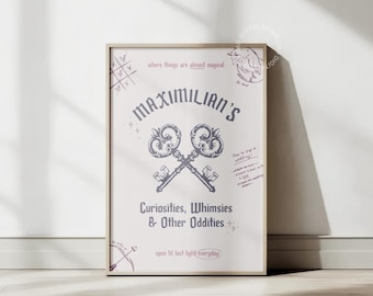 Póster de la tienda de curiosidades de Evangeline y Jack: Serie Érase una vez un corazón roto