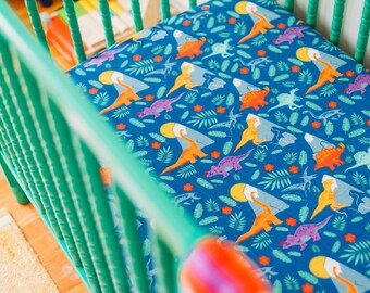 dinosaur fitted cot sheet