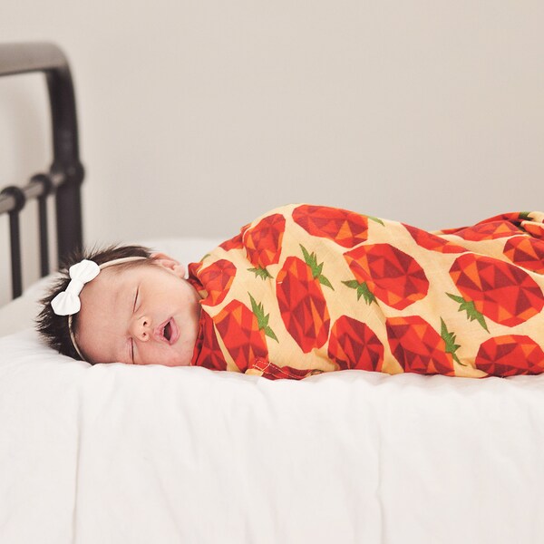To-May-To, To-Mah-To | Cotton  Muslin Swaddle Blanket | Gender Neutral Newborn Swaddle Blanket | XL Vegetable Gauze Baby Blanket