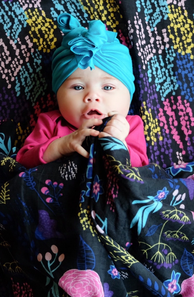 QUICK SHIP Floral Muslin Swaddle Blanket Bamboo Cotton Etsy