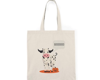 Cow Boo Halloween Tote Bag