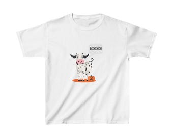 Halloween Cow Boo Moo Kids Tee