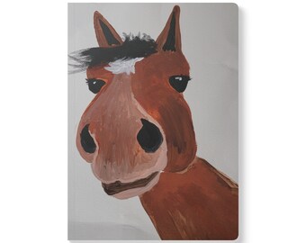 Hand-Painted Horse Softcover Blank Journal