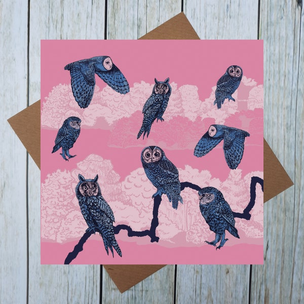 A Parliament of Owls Greeting Card, Owl Greeting card, Owl Blank Card, Owl Card, Animal Card