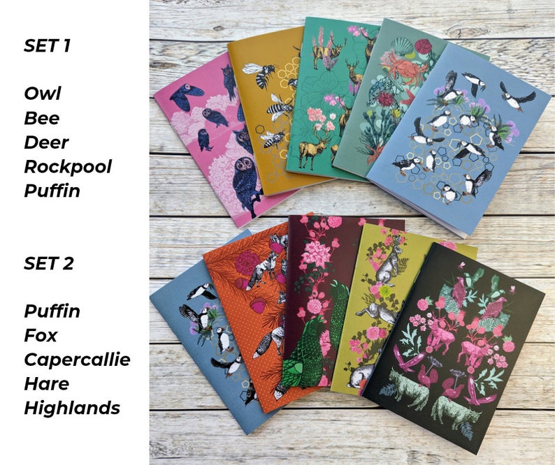 Set of 5 Pocket Notebooks A6 Notebooks UK Set of Notebooks Tammie Norries Notebooks Notebook Set Notebook Pack Notebooks image 2