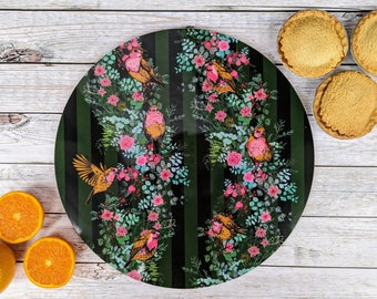 Christmas Serving Board, Round Table Mat, Christmas Tableware, Christmas Table Mat, Christmas Robin Melamine Serving Board, Festive Table