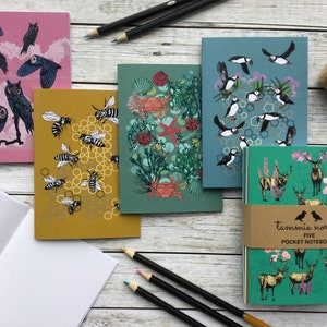 Set of 5 Pocket Notebooks A6 Notebooks UK Set of Notebooks Tammie Norries Notebooks Notebook Set Notebook Pack Notebooks Set 1