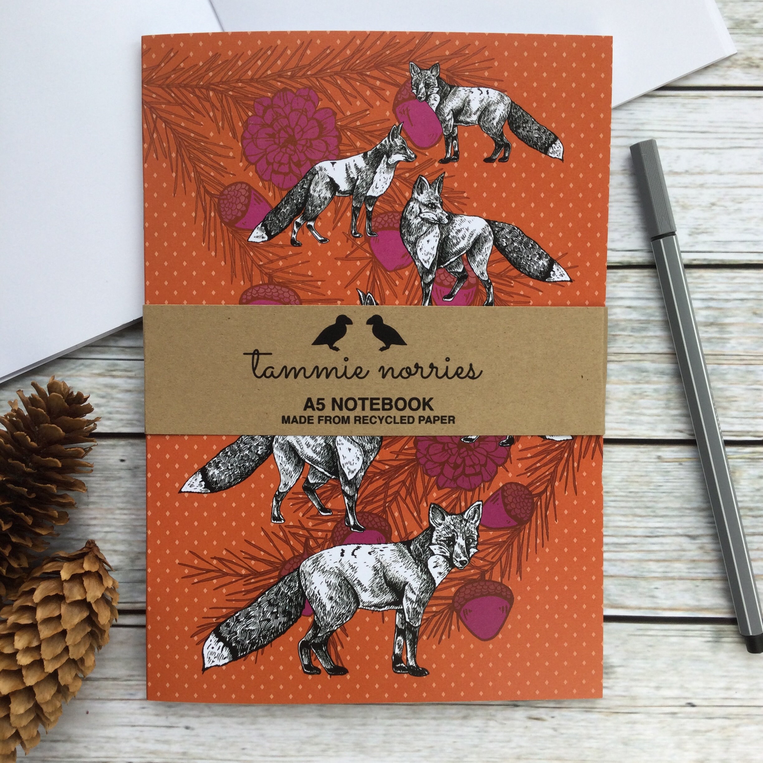 Fox Notebook A5 Recycled Fox Notebooks A Charm of Foxes Etsy UK