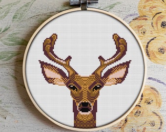 Mandala Deer Cross Stitch Pattern | PDF Download