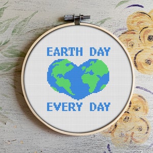 Earth Day Every Day Cross Stitch Pattern PDF image 1