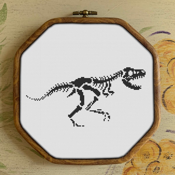 T-Rex Skeleton Cross Stitch Pattern