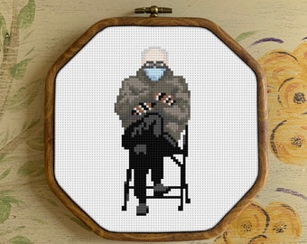 Bernie Inauguration Mittens Cross Stitch Pattern | PDF Download