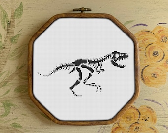 T-Rex Skeleton Cross Stitch Pattern
