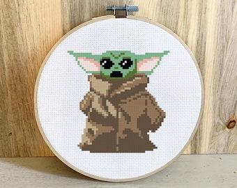 Surprised Baby Alien The Child Cross Stitch Pattern