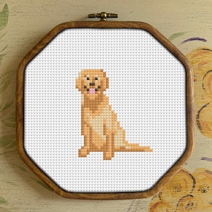 Patrón de punto de cruz de perro Golden Retriever / Descargar PDF