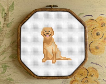 Golden Retriever hond kruissteekpatroon | PDF-download