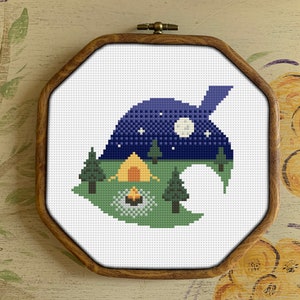 Animal Crossing camping kruissteekpatroon | PDF-download