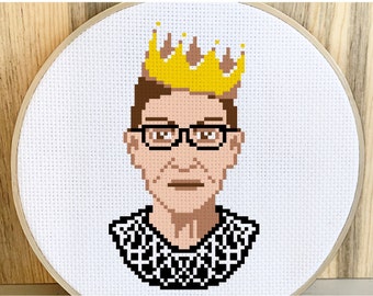 Ruth Bader Ginsberg Cross Stitch Pattern | PDF Download