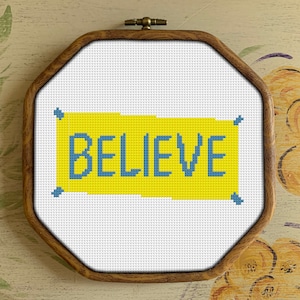 Believe Sign Cross Stitch Pattern | PDF Download