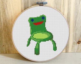 Froggy Chair Cross Stitch Pattern | PDF Download