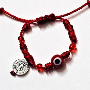 Red Evil Eye St. Benedict Bracelet, Catholic Protection Gift