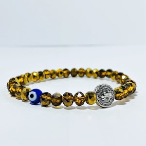 Blessed St Benedict Bracelet Stretch Bracelet Protection Bracelet San Benito Pulsera Catholic Charm Bracelet Evil Eye Bracelet