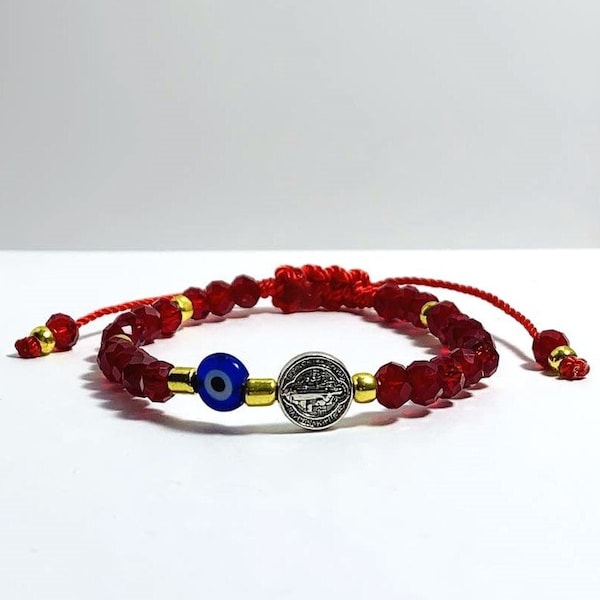 Blessed St Benedict Bracelet Protection Bracelet Red Protection Bracelet Evil Eye Bracelet Pulsera Mal de Ojo, San Benito Pulsera Proteccion