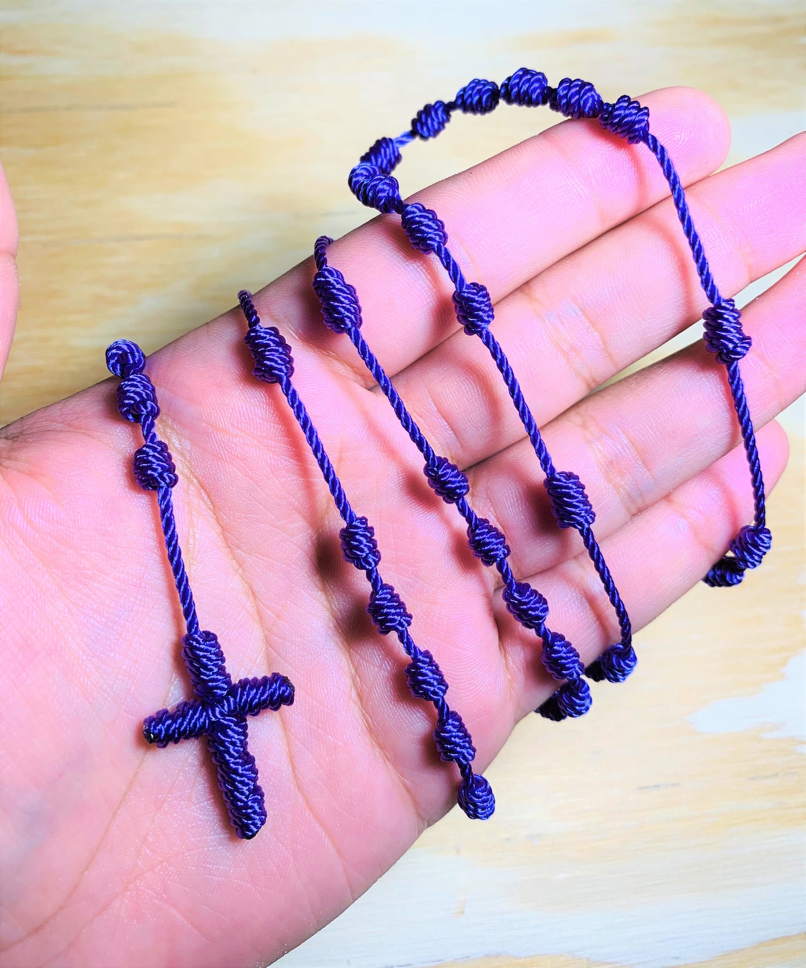 Crochet Blessed Rosary Catholic Rosary Nylon Crochet Rosary Etsy