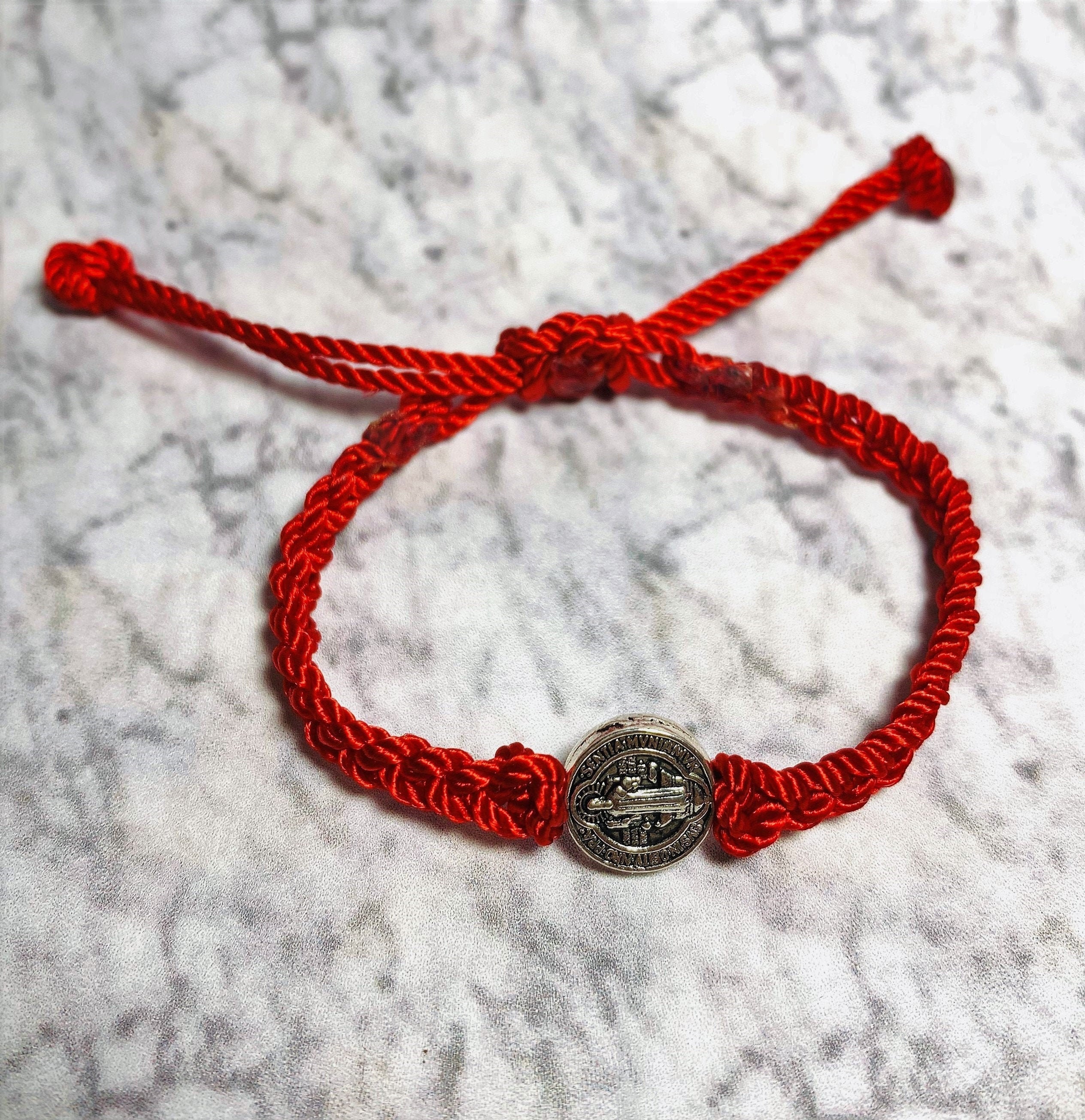 Red and Silver Adjustable Elephants Bracelet Protection Blessing Gift US Seller Red and Silver Adjustable Elephants Bracelet Protection Blessing Gift US Seller