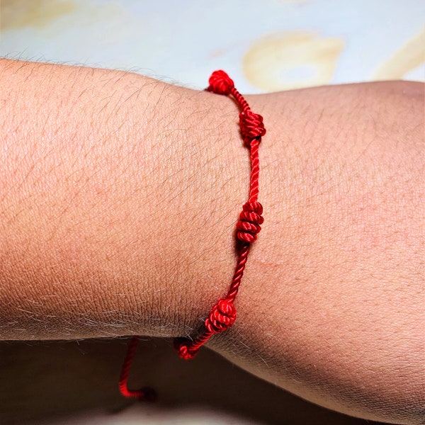 CURED Red 7 Knots Bracelet | Protection Bracelet, Lucky Bracelet, Pulsera De 7 Nudos, Mal de Ojo, Evil Eye Protection, Bulk Prices