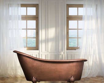 Antique copper bathtub