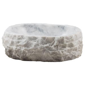 White zebra marble sink