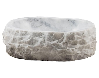 White zebra marble sink