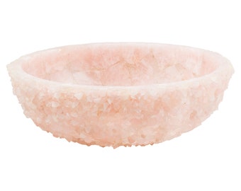 Pink quartz geode sink