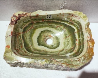 Natural green onyx sink