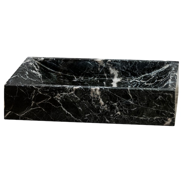 Black zebra marble sink