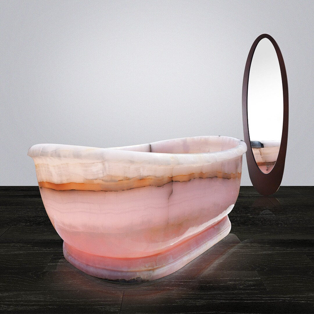 Pink Onyx Bathtub Etsy