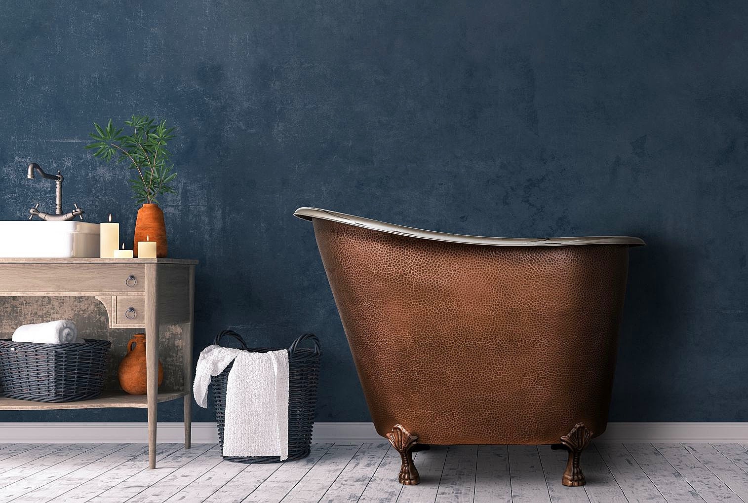 Japanese copper soaking tub Hera