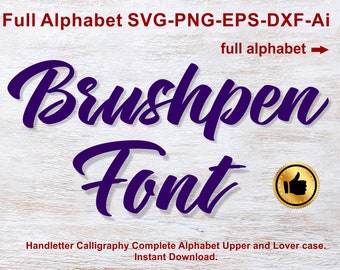 Alphabet SVG Lettering Font Calligraphy font svg Handwritten Script Cricut font Svg Silhouette Cameo, Digital files, Svg Dxf EPS Ai Png