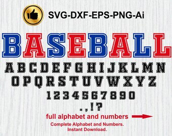Varsity font svg, Sport font svg, Baseball font svg, College font svg, Sports Fonts for cricut Silhouette - svg, eps, dxf, png, Ai