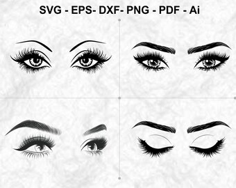 Download SALE Lashes svg cut files eyes cricut files eyebrow | Etsy