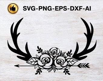 Download Floral Deer Antler Etsy
