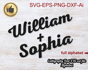 Alphabet SVG Fonts Cutfile, Calligraphy font svg, Handwritten Script Cricut font Svg, Silhouette Cameo, Digital files, Svg Dxf EPS Ai Png