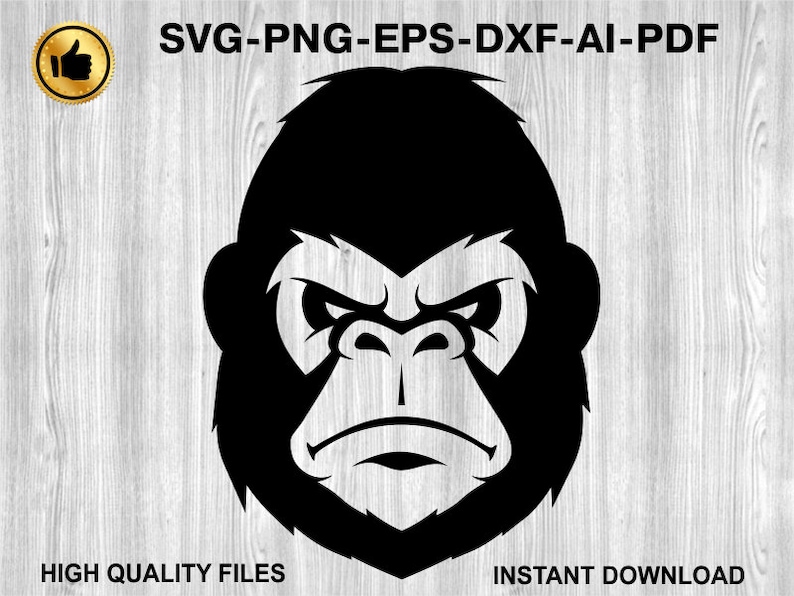 Gorilla SVG Gorilla Clipart Gorilla Cut Files Cameo Silhouette | Etsy