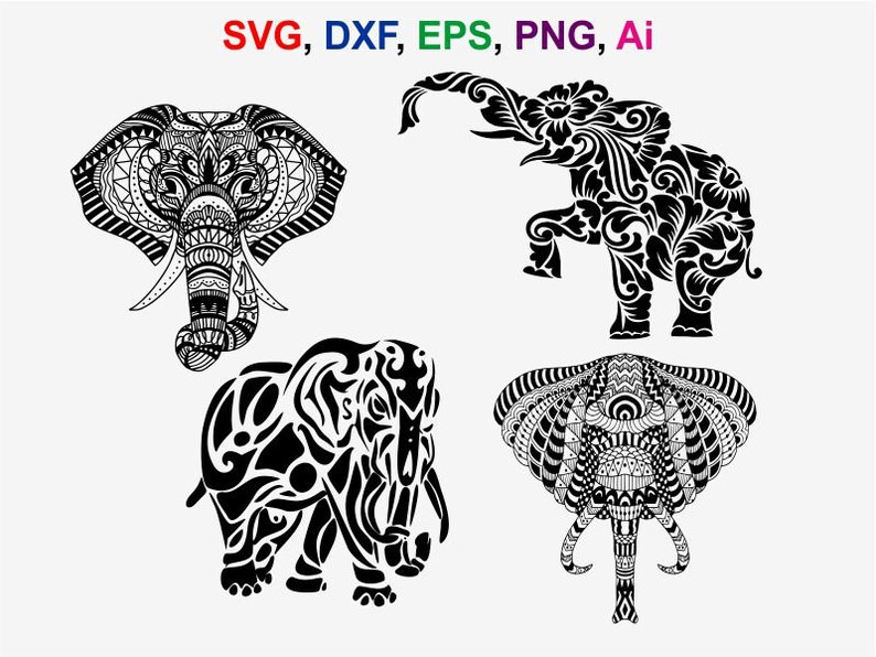 Elephant svg cut files elephant cricut files elephant Etsy